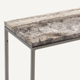 Mahaut Travertine Top and Metal Console - thumbnail 3
