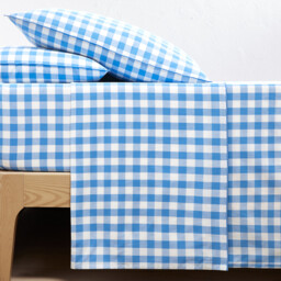 Veldi Blue Cotton Flat Sheet - thumbnail 1