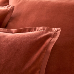 Noria Double-Sided Duvet Cover in Washed Cotton/Velvet - thumbnail 4