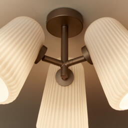 Fosca Fluted Opaline Ceiling Light - thumbnail 3