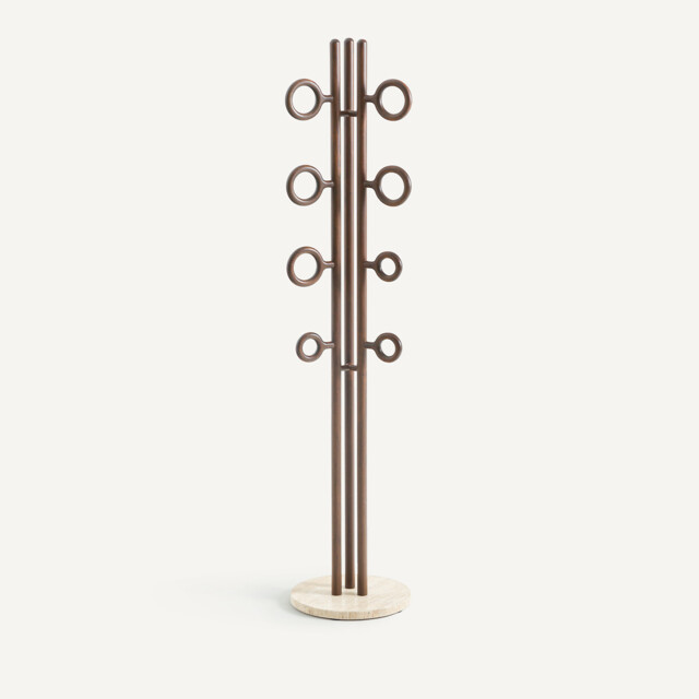 Coat Stand in Solid Elm and Travertine, Nayati - image 1