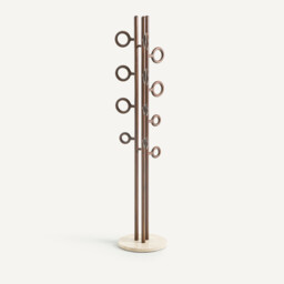 Coat Stand in Solid Elm and Travertine, Nayati - thumbnail 3