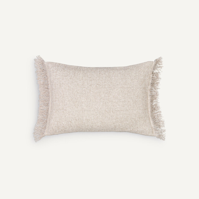 Ileia Fringed Linen Blend Cushion Cover - image 1