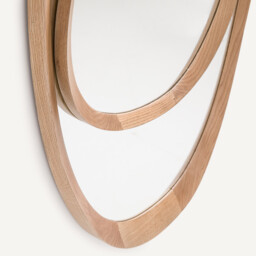Belize Asymmetric Mirror with Oak Frame H100cm - thumbnail 3