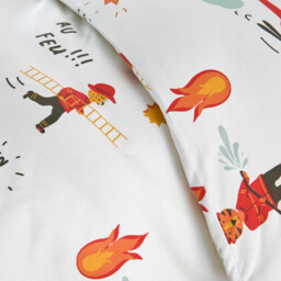 Pompier Bis Firefighter Print 30% Recycled Cotton Child's Duvet Cover - thumbnail 3