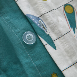 Egor Rocket Print 30% Recycled Washed Cotton Child's Duvet Cover - thumbnail 4