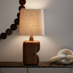 Gyra Mango Table Lamp with Linen Shade - thumbnail 1