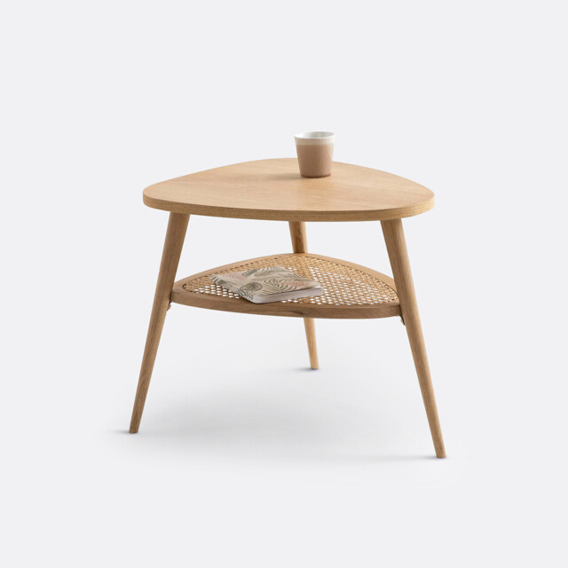 Buisseau Two-Tier Cane Bedside Table - image 1