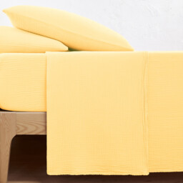 Kumla Plain Cotton Muslin Flat Sheet - thumbnail 1