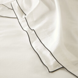 Victor Plain Washed Cotton Satin 300 Thread Count Flat Sheet - thumbnail 4