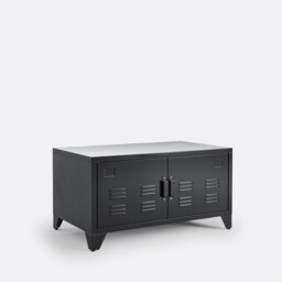 Hiba 2-Door Metal Low Sideboard - thumbnail 1