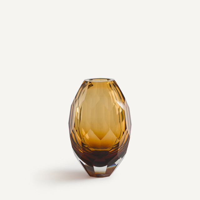 Veneto Vase in Thick Amber Glass - image 1