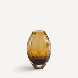 Veneto Vase in Thick Amber Glass