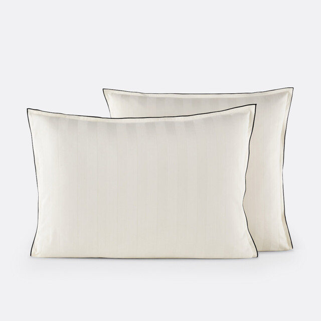 Victor Striped Washed Cotton Satin 300 Thread Count Pillowcase - image 1