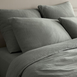 Yafa Organic Cotton Muslin Duvet Cover - thumbnail 3