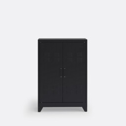 Hiba Low Cabinet with 2 Doors in Steel - thumbnail 2