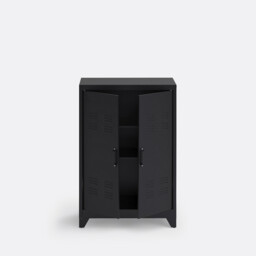 Hiba Low Cabinet with 2 Doors in Steel - thumbnail 3