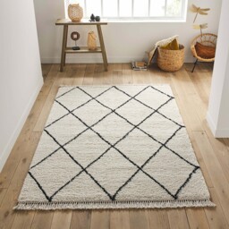 Jiraya Fringed Berber-Style Rug - thumbnail 1