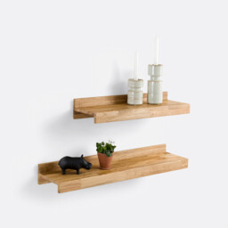 Hiba Wall Shelf in Solid Oak with Length 60cm - thumbnail 4