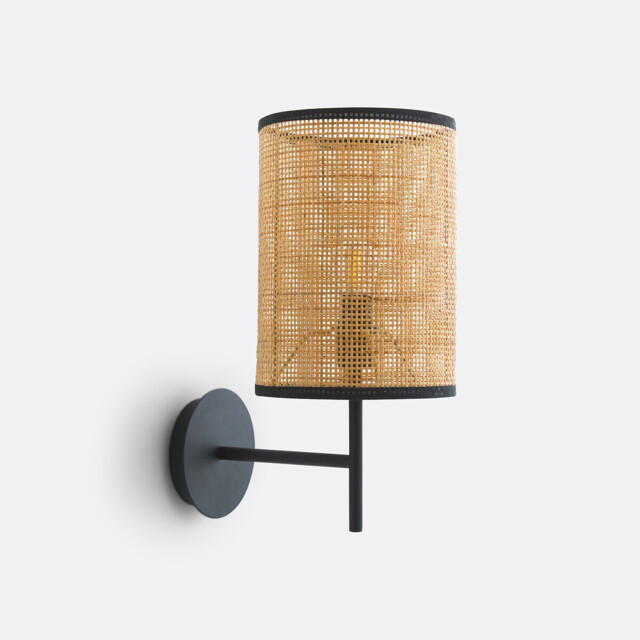 Cara Metal & Cane Wall Light - image 1