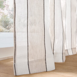 Avori Striped Linen/Cotton Voile Panel with Concealed Tabs - thumbnail 3