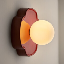 Holi Flower-Shaped Wall Or Ceiling Light in Ceramic and Opaline Glass, Diameter 20cm - thumbnail 4