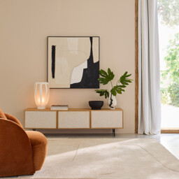 Private Washed Linen Curtain with Leather Tab Top Header - thumbnail 2