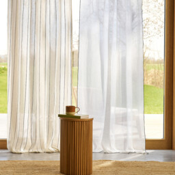 Onega Linen Voile Panel with Black Taped Edging - thumbnail 3