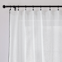 Onega Linen Voile Panel with Black Taped Edging
