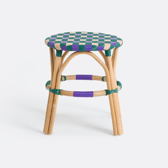 Bianca Stool in Natural Rattan and Woven Resin - image 1