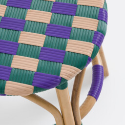 Bianca Stool in Natural Rattan and Woven Resin - thumbnail 4