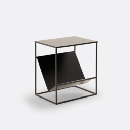 Miva Steel Side Table with Magazine Rack