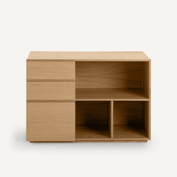 Working Double Oak Veneer Cabinet - thumbnail 3
