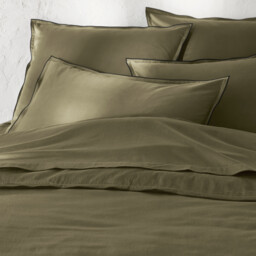 Victor Plain Washed Cotton Satin 300 Thread Count Duvet Cover - thumbnail 2
