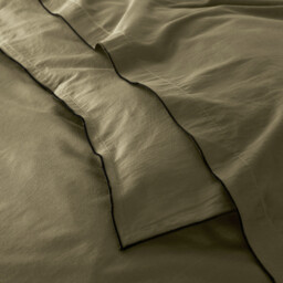 Victor Plain Washed Cotton Satin 300 Thread Count Duvet Cover - thumbnail 3