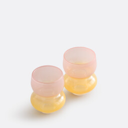 Set of 2 Solya Two-Tone Glass Candleholders Height 8cm - thumbnail 1