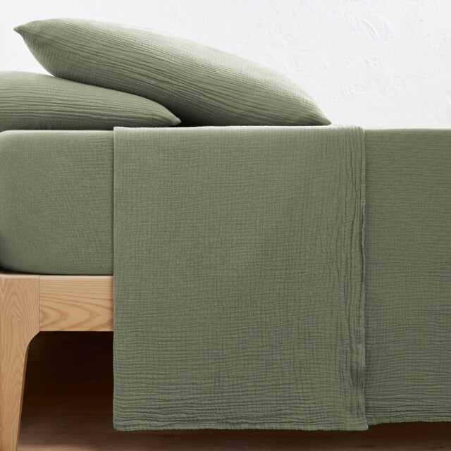 Kumla Plain Cotton Muslin Flat Sheet - image 1