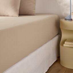 Washed Recycled Polyester Microfibre Fitted Sheet with 30cm Flap