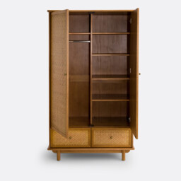 Orient Solid Pine and Cane Wardrobe - thumbnail 4
