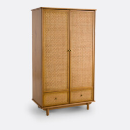Orient Solid Pine and Cane Wardrobe - thumbnail 1