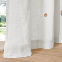 Nizar Embroidered Tropical Cotton Curtain and Concealed Tab Top - thumbnail 4