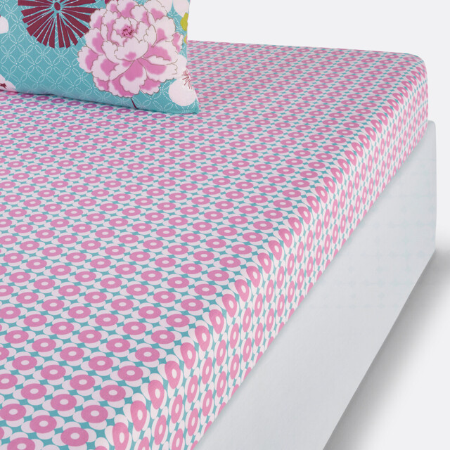 Miss China Floral Print Cotton Fitted Sheet - image 1