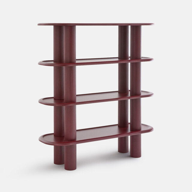 Calio Matte Lacquered 5-Shelf Bookcase, Height 155cm - image 1