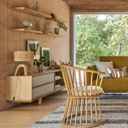 Tidder Oak Veneer Wall Shelf, L100cm - thumbnail 2