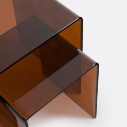 Set of 2 Joan Nesting Side Tables in Tempered Glass - thumbnail 3