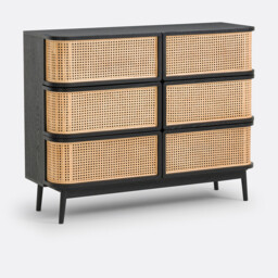 Laora Cane Chest of 6 Drawers