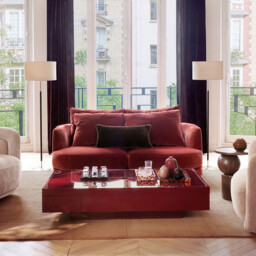 Jihana Brass Metal & Linen Floor Lamp - thumbnail 2