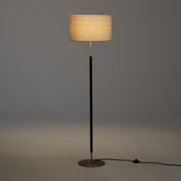Jihana Brass Metal & Linen Floor Lamp - thumbnail 4