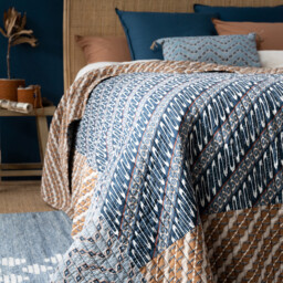 Midako Kantha Washed Cotton Bedspread - thumbnail 2