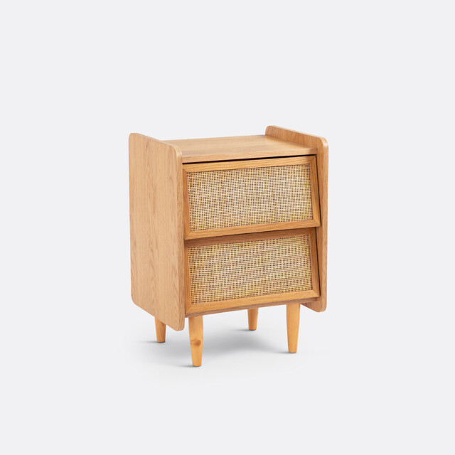 Kaya Bedside Table with 2 Cane Drawers - image 1